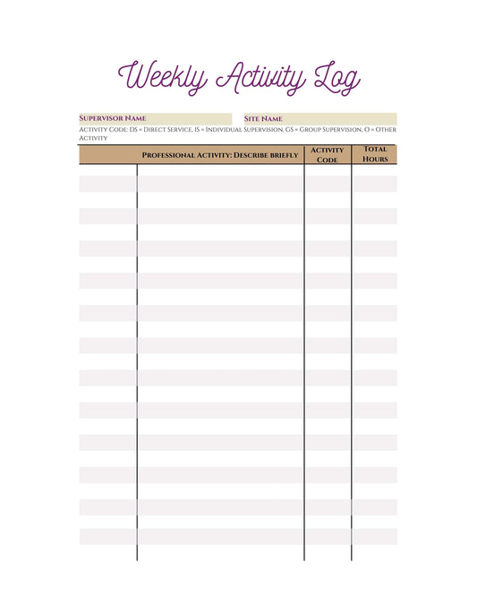 Minimalist Weekly Planner Layout for Work and Study