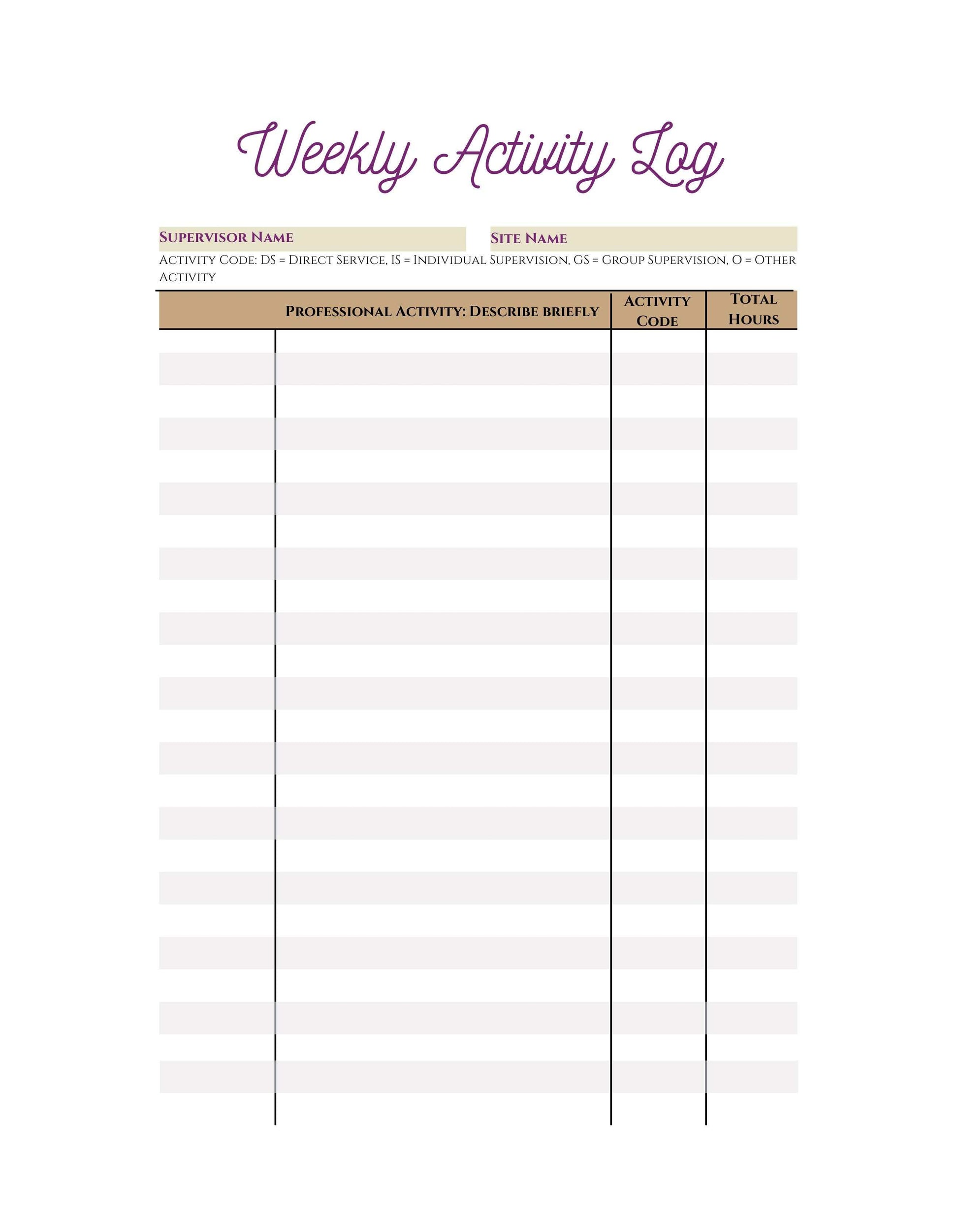 Minimalist Weekly Planner Layout for Work and Study